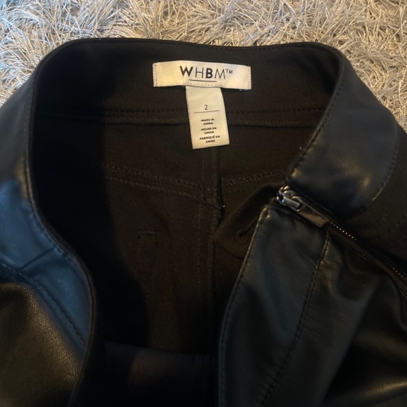 White House Black Market Black Front Pleather Pull On Leggings / Pants Size 2 - Picture 5 of 8